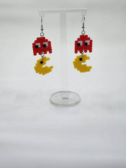 Hungry ball perler beads earrings