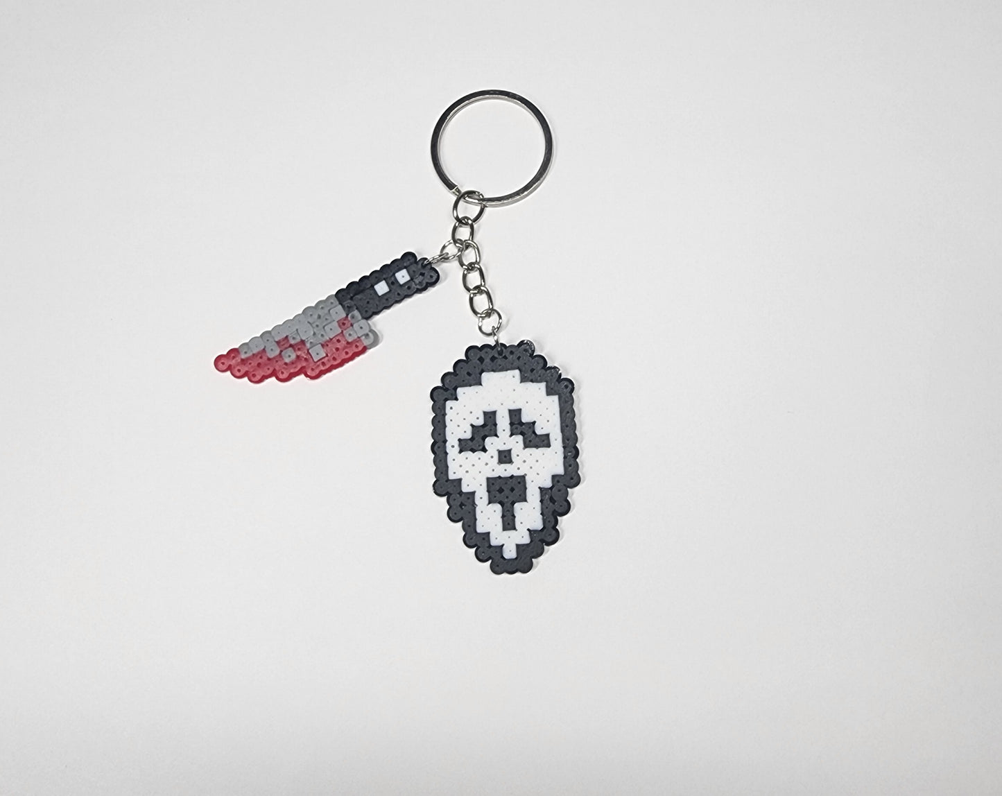 Ghost face killer perler beads keychain