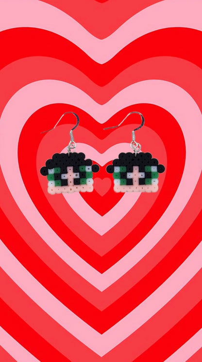 The incredible defenders(green) perler beads earrings