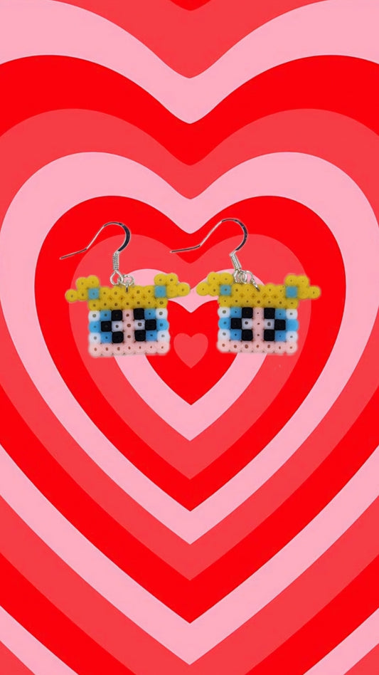 Bubbles perler beads earrings