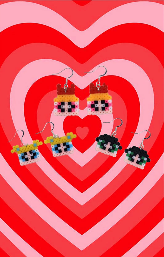 Power puff girls perler beads earrings