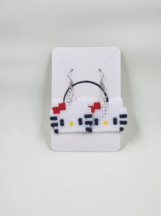 Sweet kitty perler beads earring